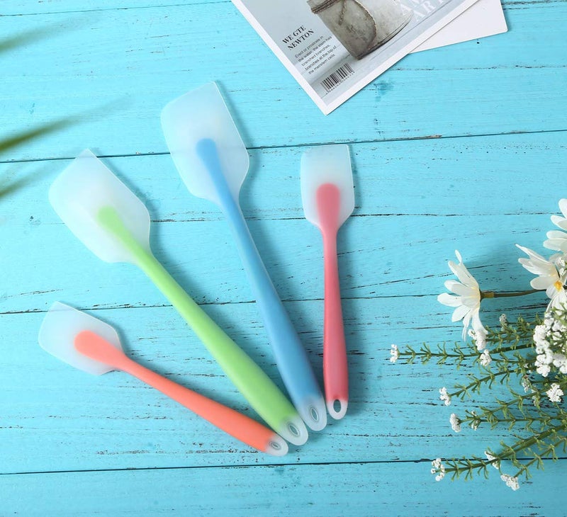 HiramWare Silicone Spatula Set of 4 - Heat Resistant Flexible Spatula 450F with Stainless Steel Core - Food Grade Premium Good Grip Kitchen Utensils - Seamless, Heavy Duty, BPA Free, Dishwasher Safe - Image 4